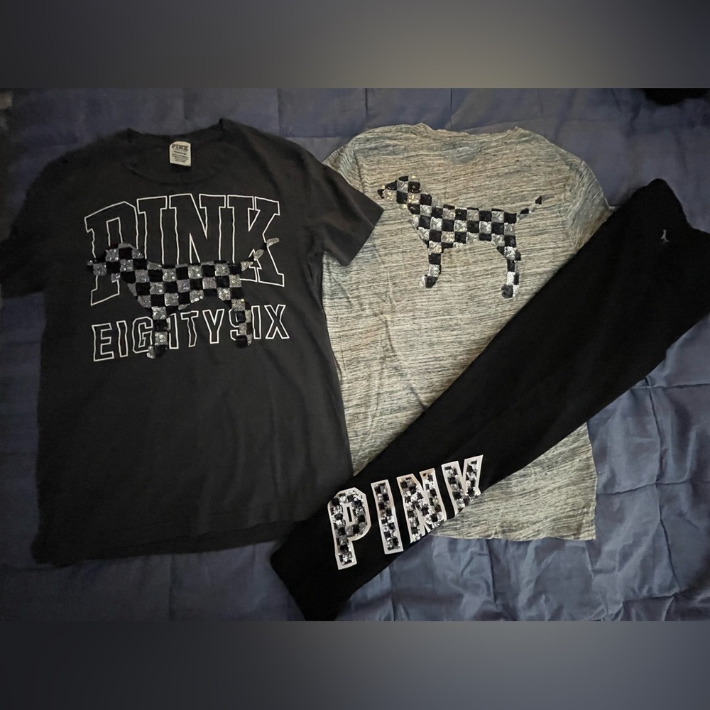 VS PINK Checkered Bling Set RARE